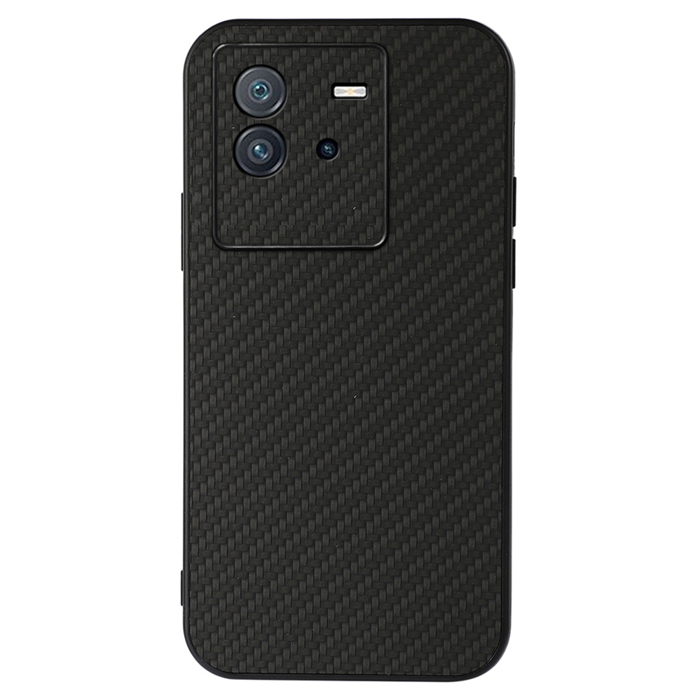 

Kohlefaser -telefongehäuse Für Vivo Iqoo Neo6, PU -leder -pc + TPU Hybridabdeckung - Schwarz, vivo iQOO Neo6 5G