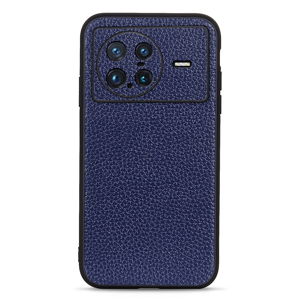 

Anti-Kratzer-Litchi-Texturhülle Für Vivo X Note, Echter Lederbeschichteter PC + TPU Schockdelie - Blau, vivo X Note