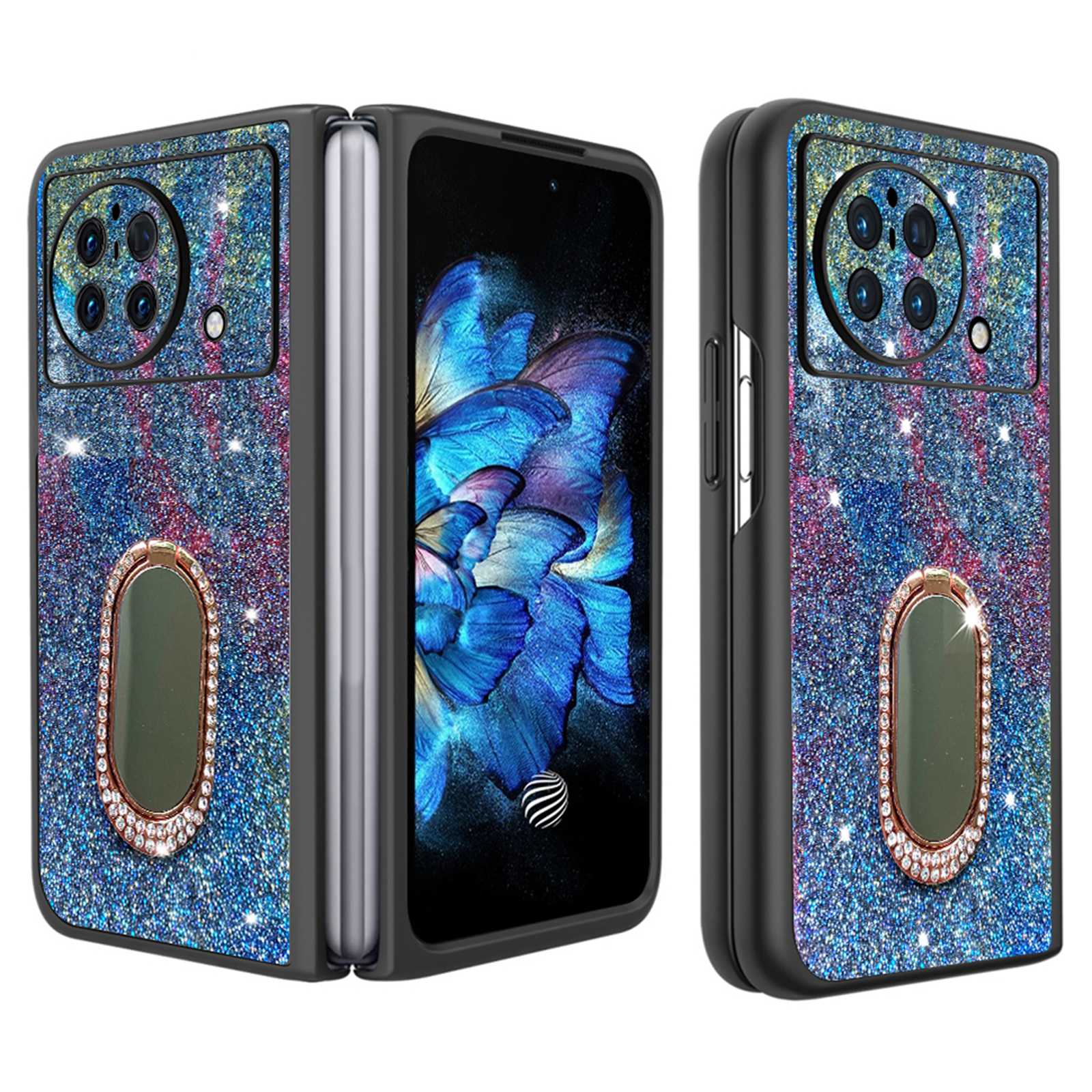 

Für Vivo X Faltversestone Decor Ring Kickstand Faltphase TPU + PC Hybrid -abdeckung - Bunt, vivo X Fold