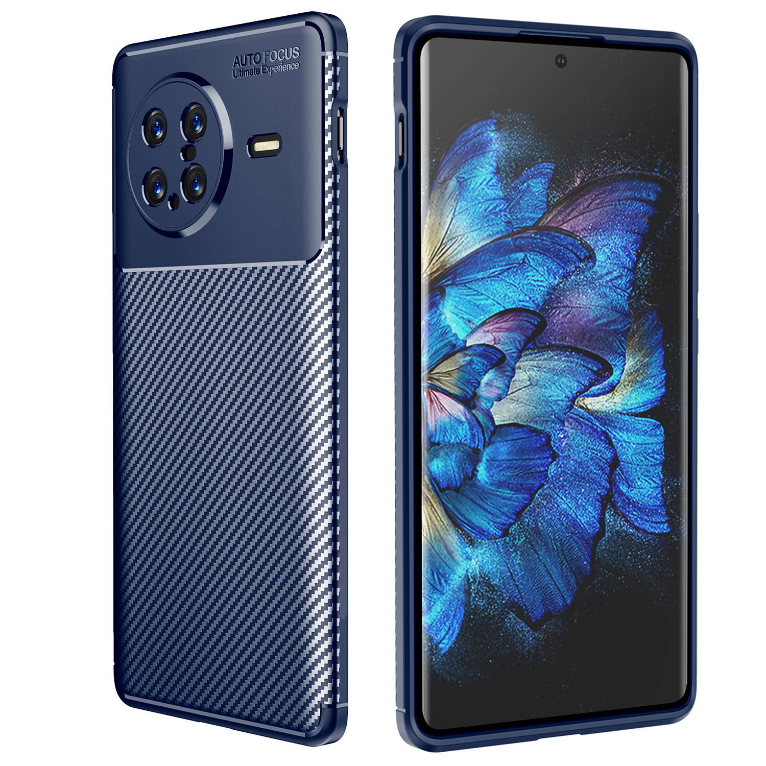 

Für Vivo X Note Kohlefaser Textur -telefonhülle Stoßdämpfung Weiche TPU -schutzabdeckung - Blau, vivo X Note