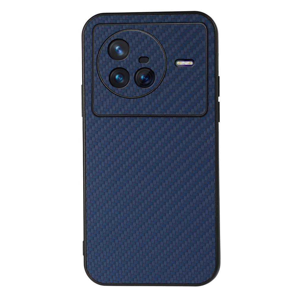 

Für Vivo X80 Carbonfaser Texturkoffer PU -leder -beschichtete TPU + PC -mobiltelefonschutzabdeckung - Blau, vivo X80 5G