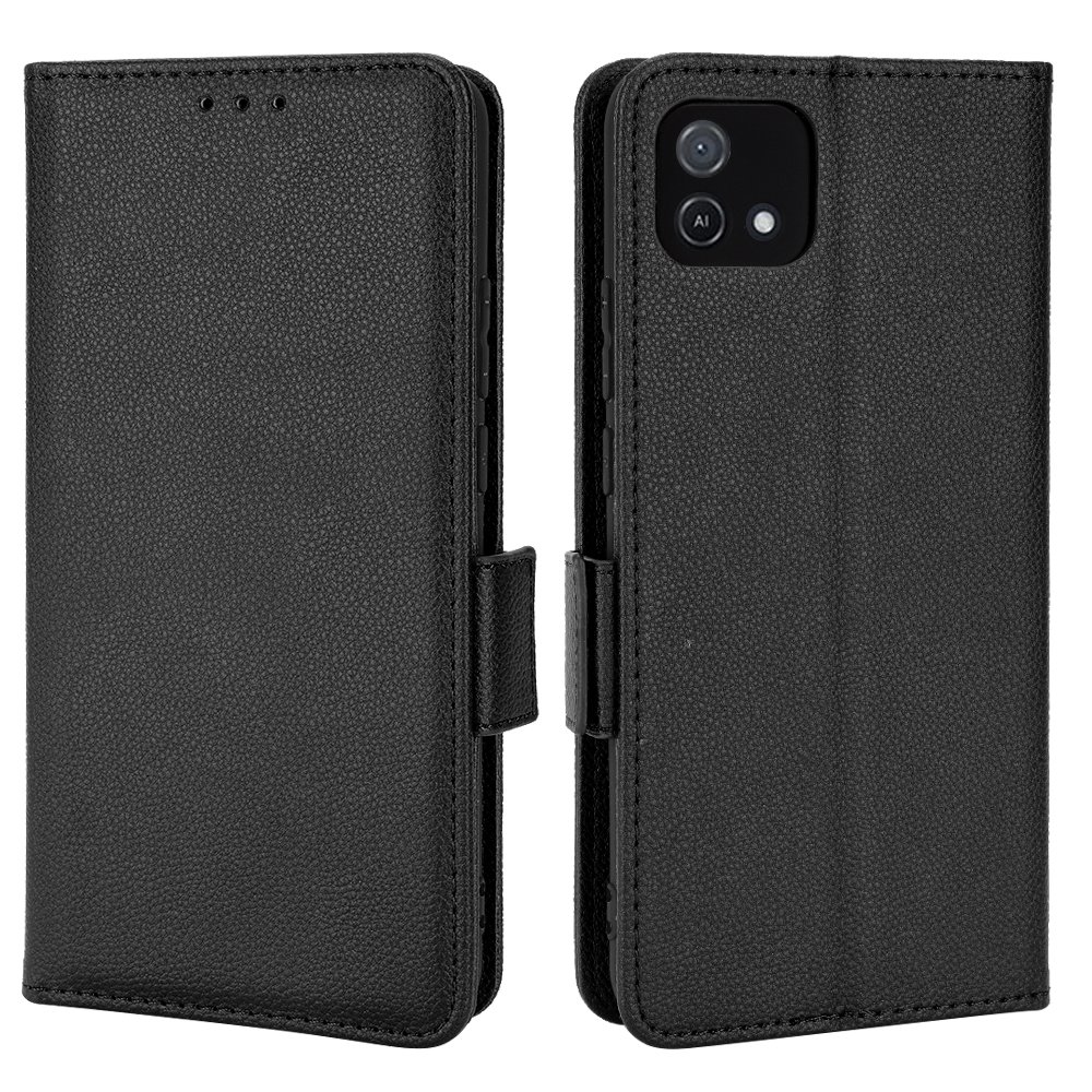 

Für Oppo A16k/a16e PU Leder Magnetic Flip Case Ständer Funktion Soft TPU Innenarchitekt - Schwarz, Oppo A16K