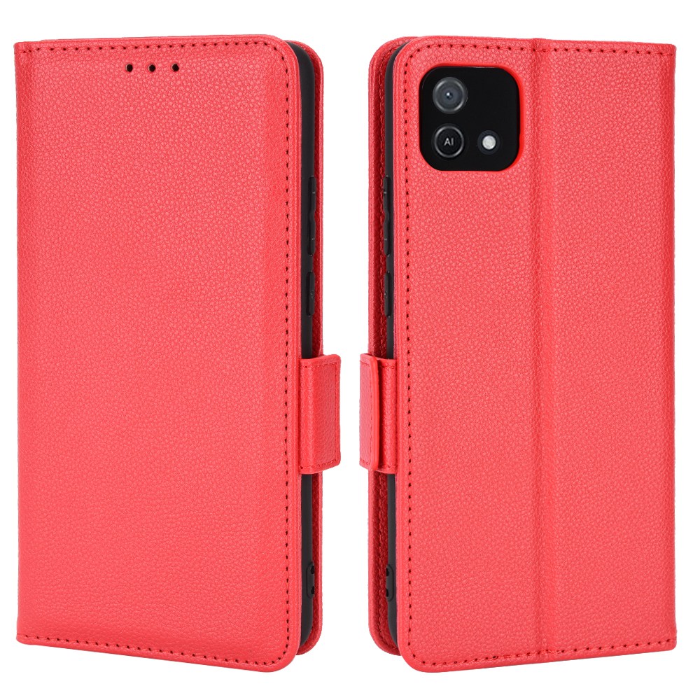 

Für Oppo A16k/a16e PU Leder Magnetic Flip Case Ständer Funktion Soft TPU Innenarchitekt - Rot, Oppo A16K