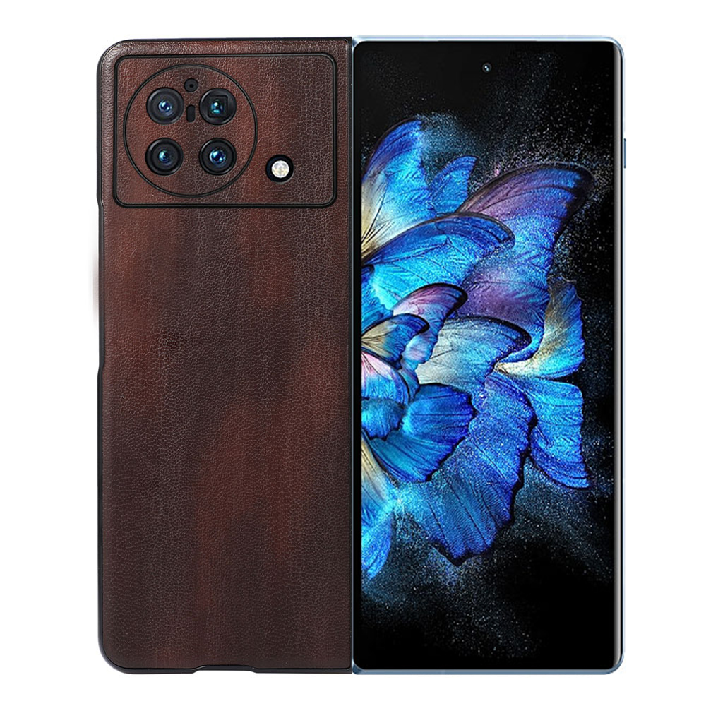 

Strukturierte PU-Leder-überschichtete Hybridhülle Für Vivo X-Falt, 180-Grad-Folio-Faltungs-Mobiltelefonabdeckung Zubehör - Kaffee, vivo X Fold