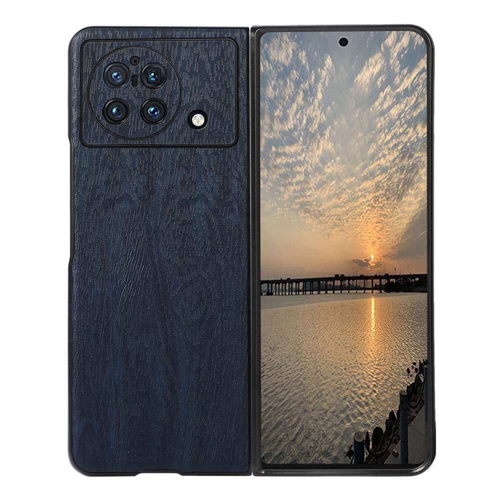 

Holztextur PU Leder Back Hülle Für Vivo X Falt - Blau, vivo X Fold