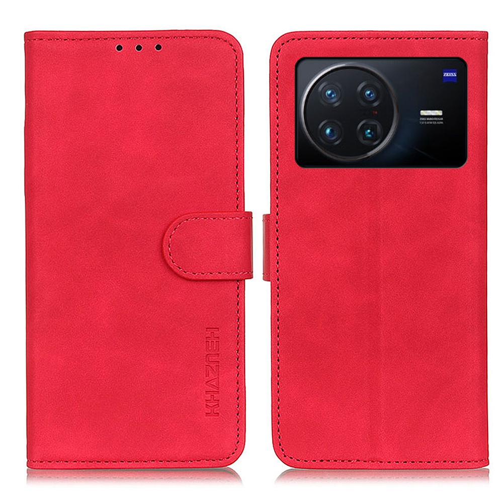 

Khazneh Für Vivo X Note Stand Wallet Function PU Leder+tpu-protektor Anti-drop Magnetic Retro Texture Phone Hülle - Rot, vivo X Note