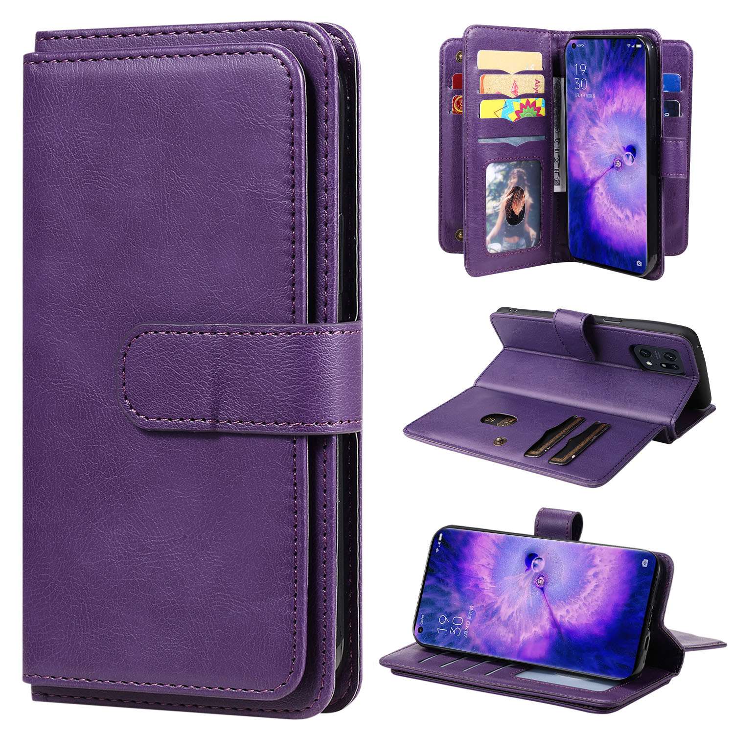 

Für Oppo Finden Sie X5 Pro KT Multifunktionaler Serie-1 Mehrere Kartensteckplätze - Violett, Oppo Find X5 Pro