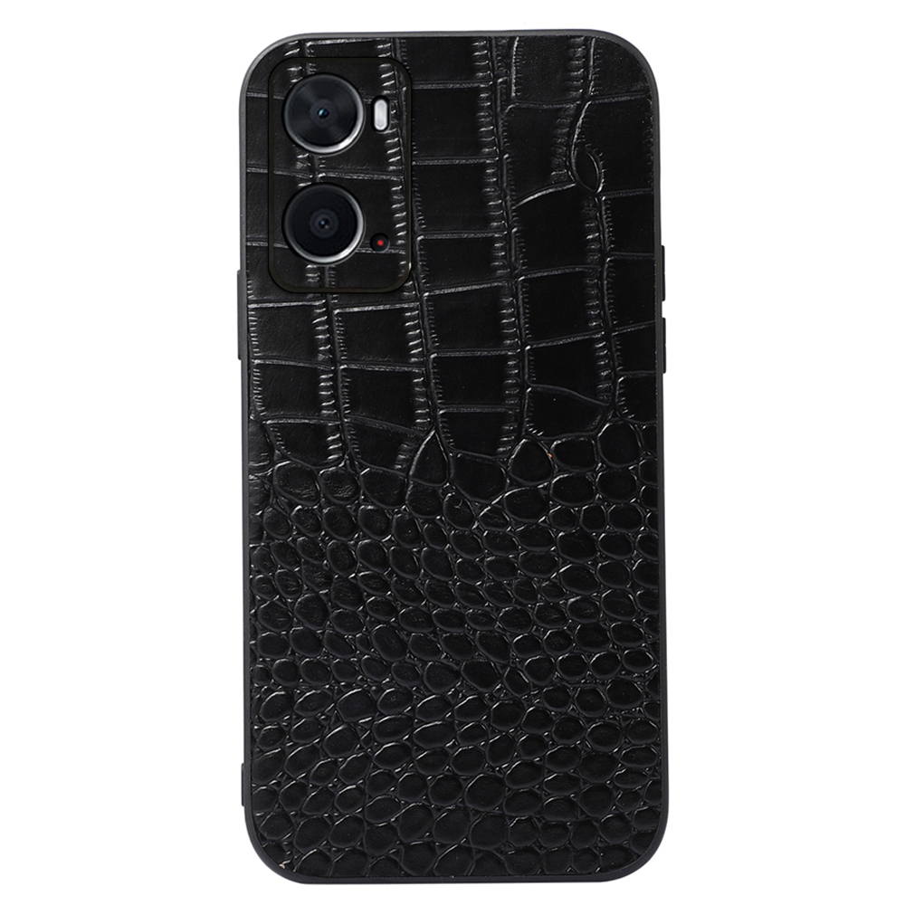 

Crocodile Textur Echtes Kuhläden-leder-telefon Zurücker - Schwarz, Oppo A76