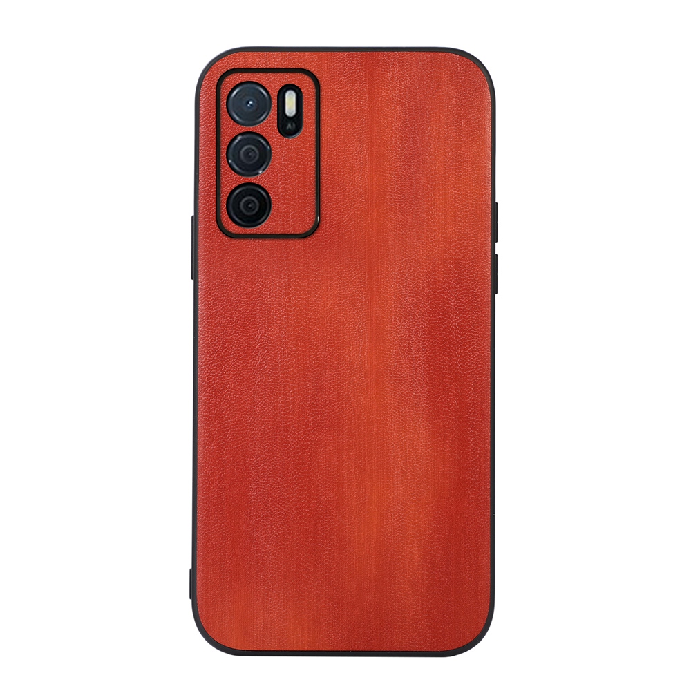 

Für Oppo A16/a16s/a54s Strukturierte PU -leder -pc+tpu Hybrid -hülle Mobiltelefonschutzabdeckung - Braun, Oppo A16
