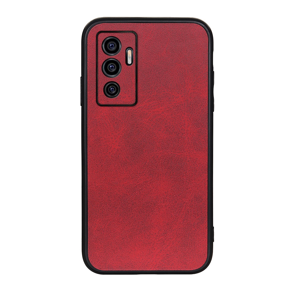 

Für Vivo S10e 5g/v23e 4G/5G Anti-scratch-hülle Strukturierte Pu-leder-beschichtete TPU + PC Schockdelieurer Verteidiger Deckung - Rot, vivo S10e 5G