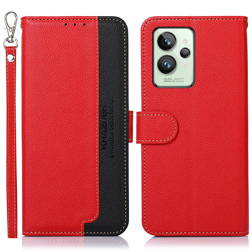 

Khazneh Für Realme GT2 Pro Magnetic Stoßdicht Von PU Leder Phone Hülle RFID Blockierung Wallet Sty - Rot, Realme GT2 Pro