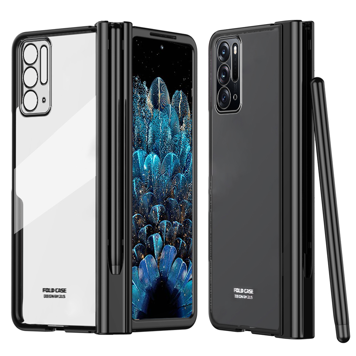 

Für Oppo Finden Sie N Stiftschlitzscharnier Hartpc -elektroplating -faltphone -hülle Mit Temperamentvollem Glasschildfilm Und Stiftstift - Schwarz, Oppo Find N