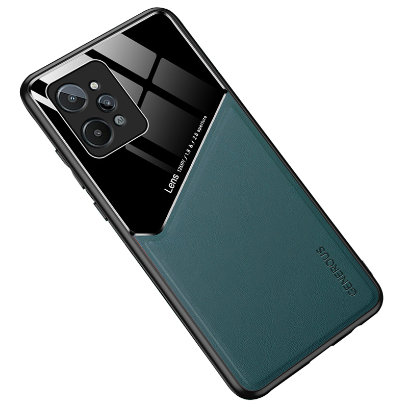 

Für Realme C31 Textured Lederbeschichtung Telefonhülle Hybrid TPU + PC Präzise Ausschnitte Kameraschutz Rückzugsabdeckung - Grün, Realme C31