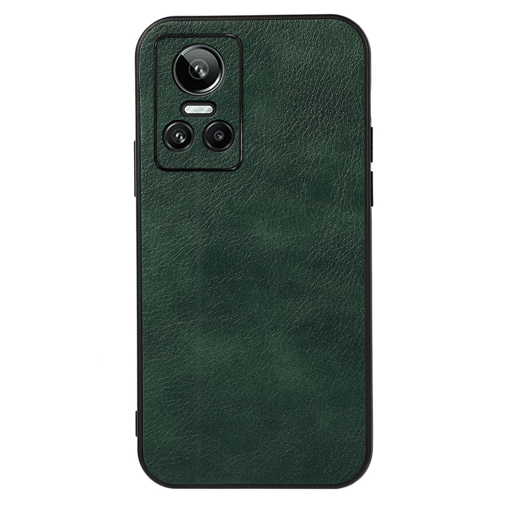 

Litchi Texture Telefon Hülle Für Realme GT Neo3, Bump Proof PU Lederbeschichtung Hybrid -pc + TPU -shell - Grün, Realme GT Neo3