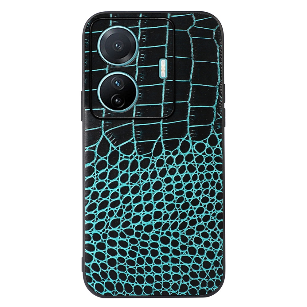

Mobiltelefonkoffer Für Vivo S15e Anti-kratzer-echthöfe Leder Crocodile Texture Phone Back Shell - Grün, vivo S15e 5G