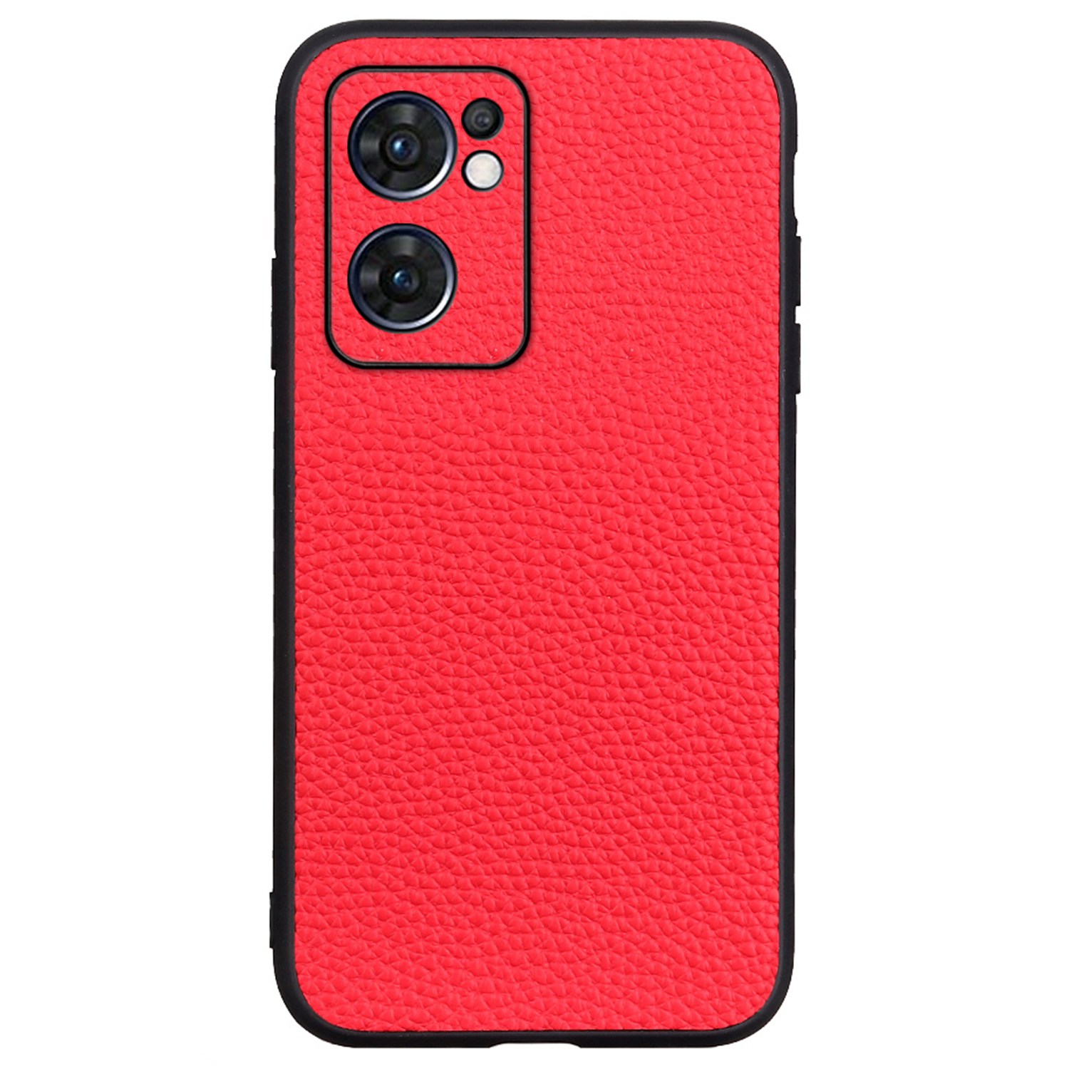 

Für Oppo Reno7 5G (global) Echtes Leder -retro Litchi Texturbeschichtung Hülle Leichte Weiche TPU Hartpc Hybrid -schutzabdeckung -Red, Oppo Reno7 5G (Global)