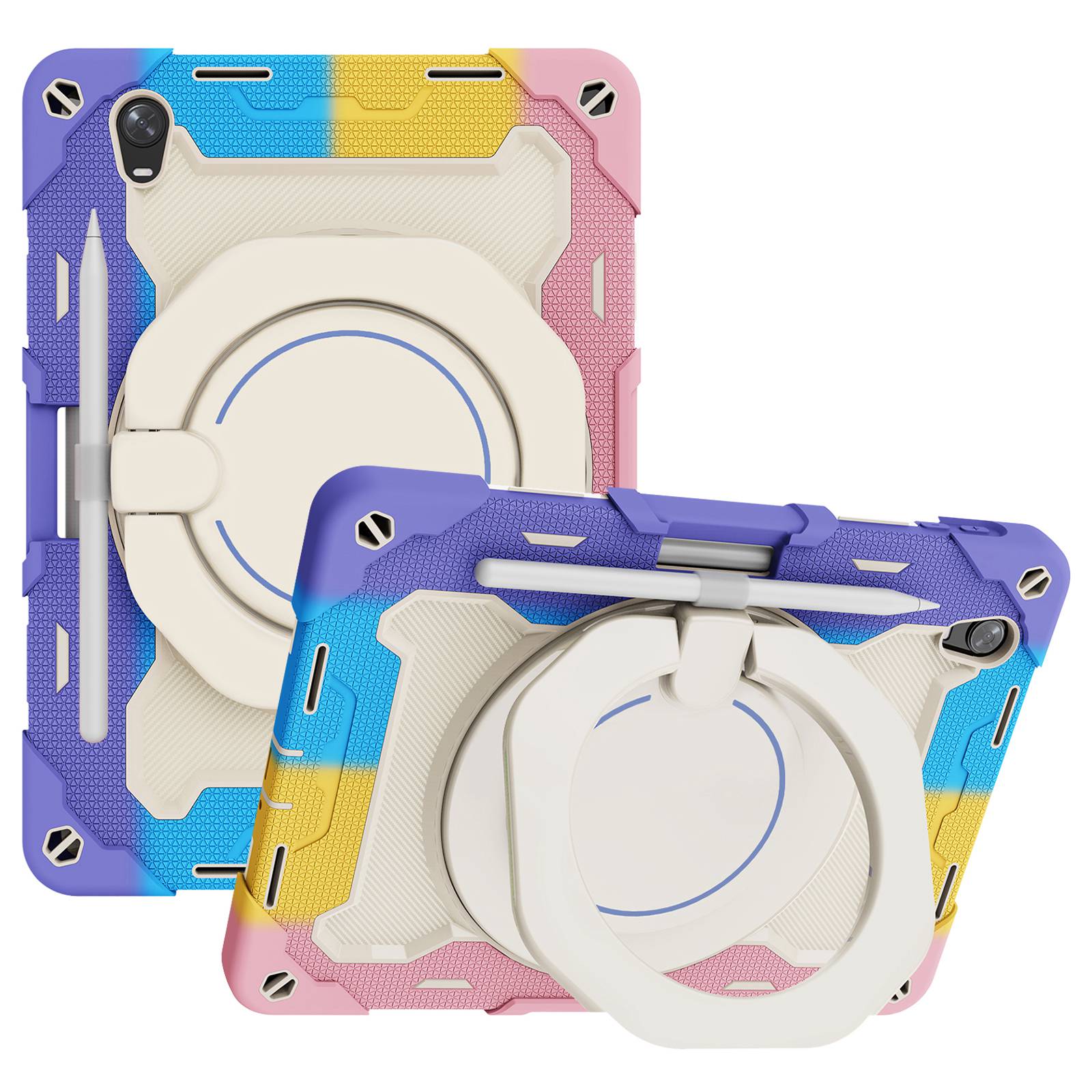 

Für Oppo Pad Vier-eorer-kissen-tablet-schutzhülle Mit Stiftgurt-kickstand-design - Farbenfroh/rosa, Oppo Pad