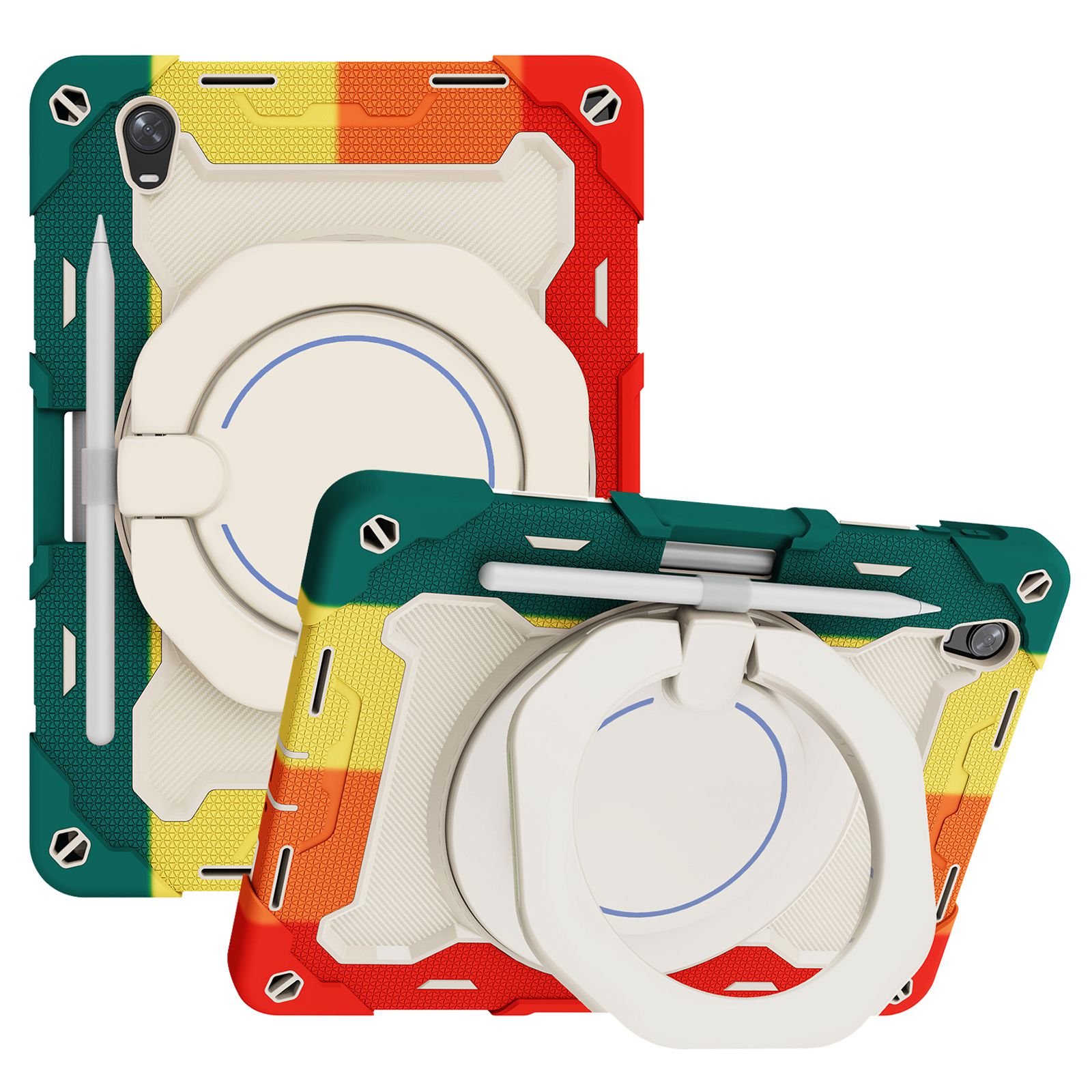 

Für Oppo Pad Vier-eorer-kissen-tablet-schutzhülle Mit Stiftgurt-kickstand-design - Farbenfroh/rot, Oppo Pad