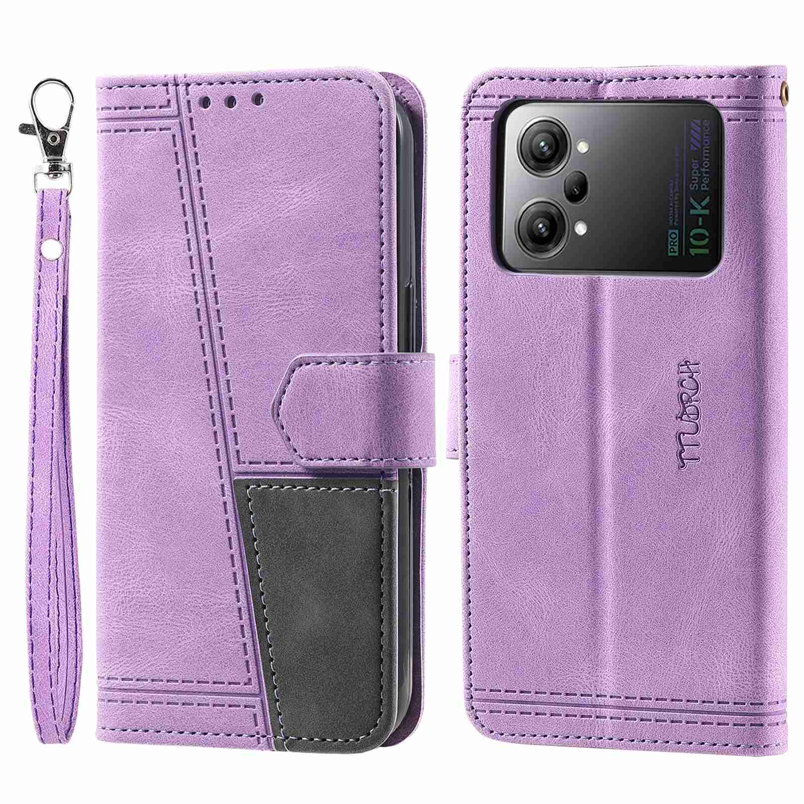 

Ttudrch Style 004 Spleißen Skin-touch-lederabdeckung Für Oppo K10 Pro 5G, Rfid-blockierung Telefonständer Brieftasche Hülle - Violett, Oppo K10 Pro 5G