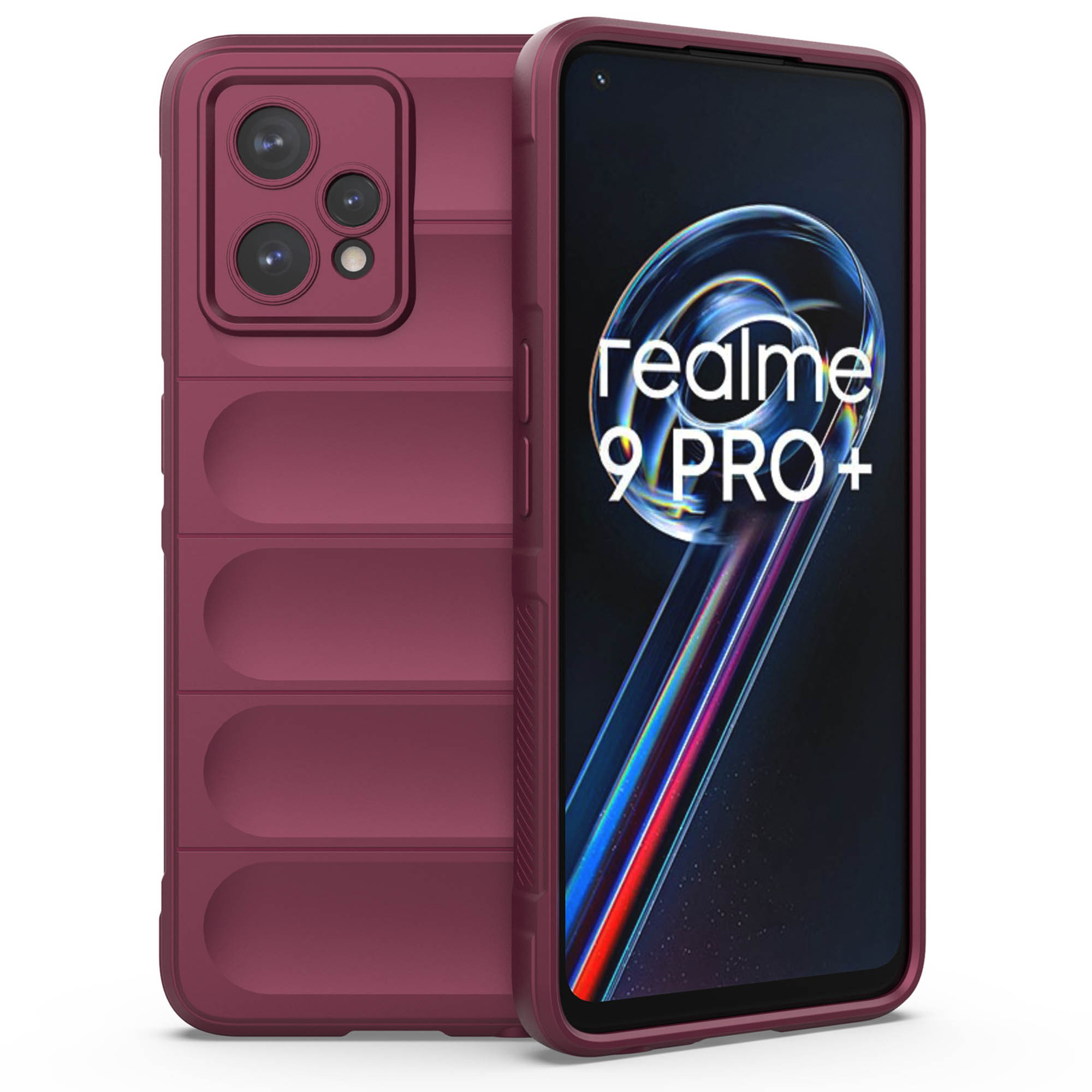 

Soft Tpu-hülle Für Realme 9 Pro+ 5G Anti-drop-telefonschutzkratzerfestes Rugged Rückenabdeckung Telefonschale - Weinrot, Realme 9 Pro+ 5G