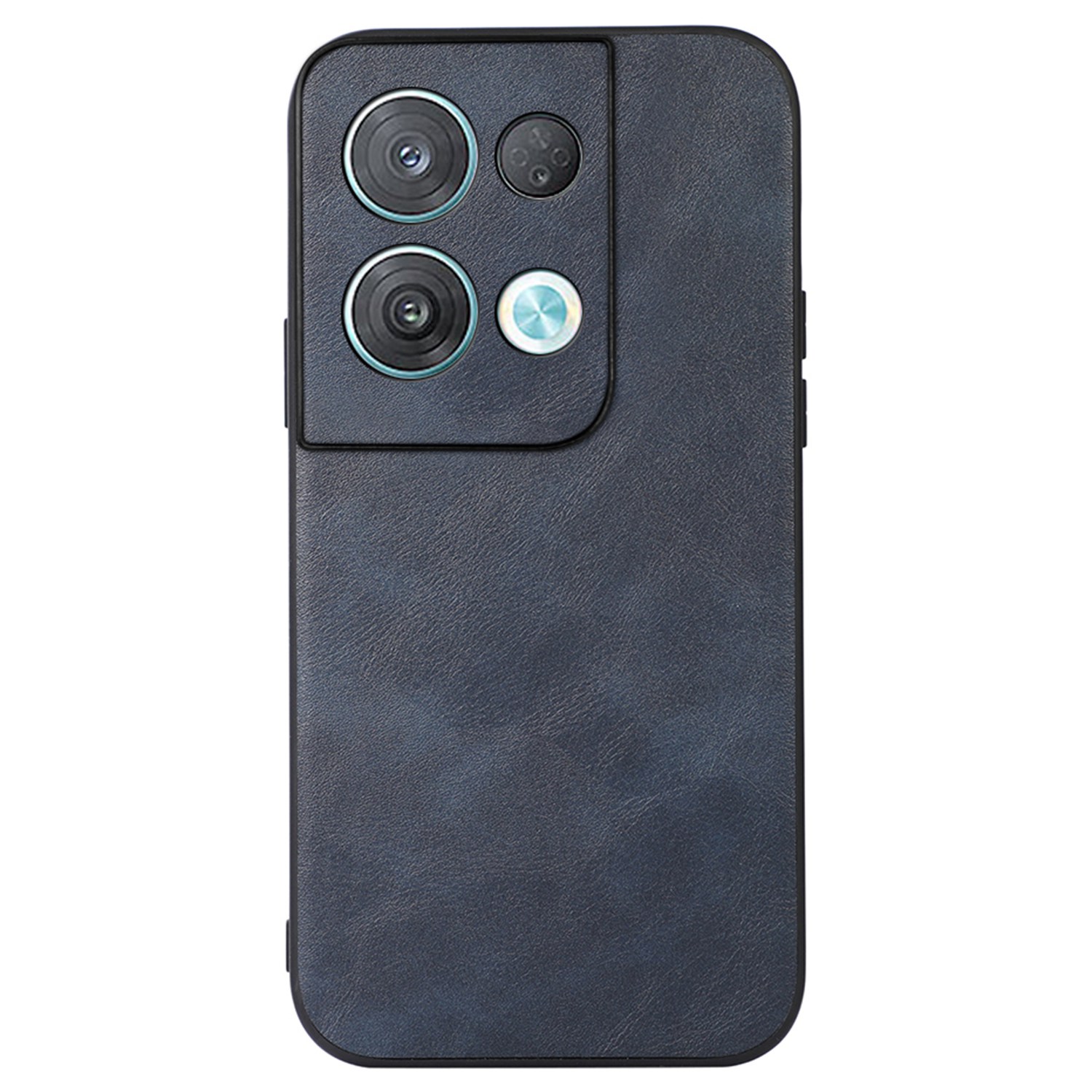 

Für Oppo Reno8 Pro 5G Strukturierte Pu-lederbeschichtungskoffer Soft TPU Hartes PC Drop-protective Phone Shell - Blau, Oppo Reno8 Pro 5G (Global Version)
