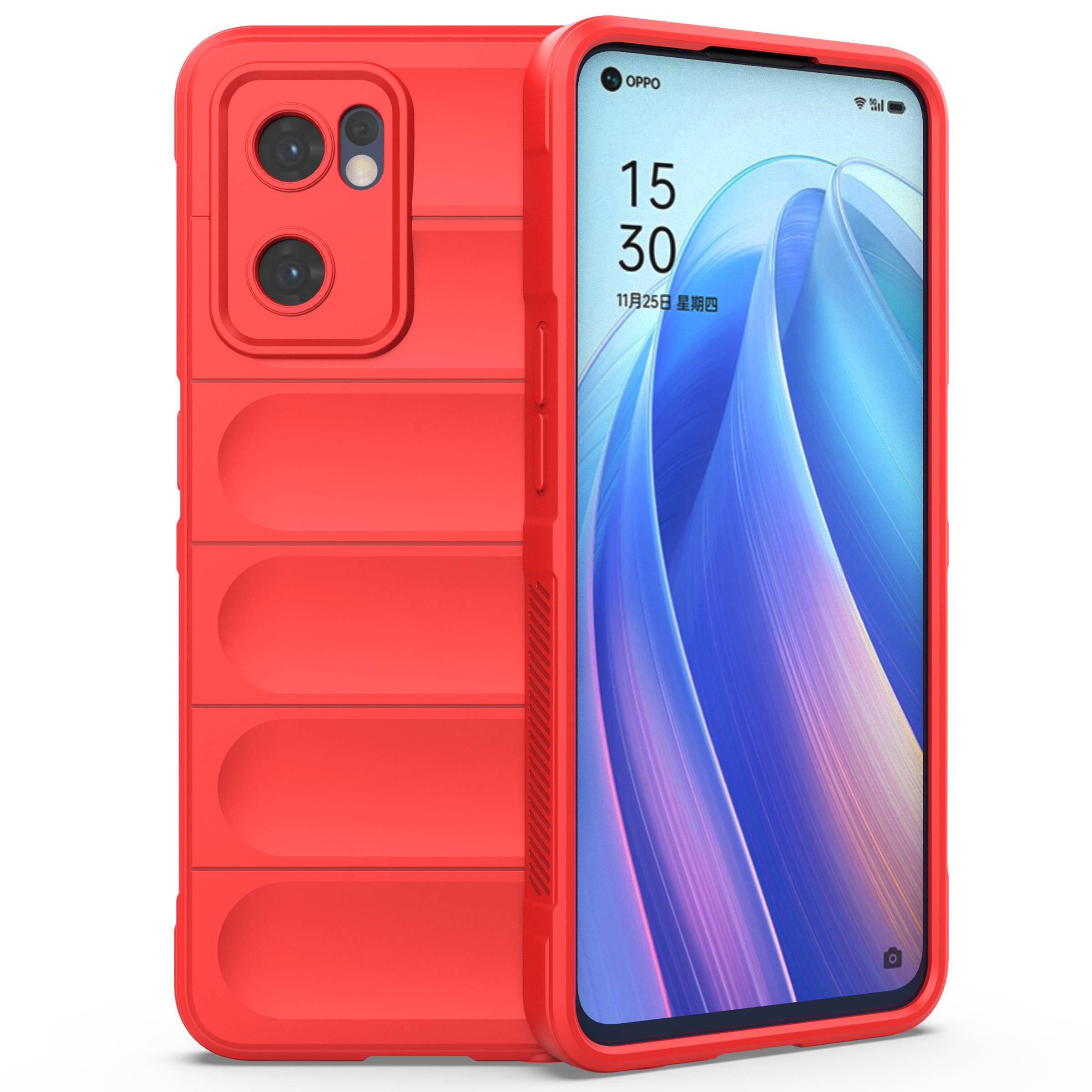 

Soft Tpu-rückdecke Für Oppo Reno7 5G (global) Gut Geschütztes Anti-drop-rugged-telefonfall - Rot, Oppo Reno7 5G (Global)