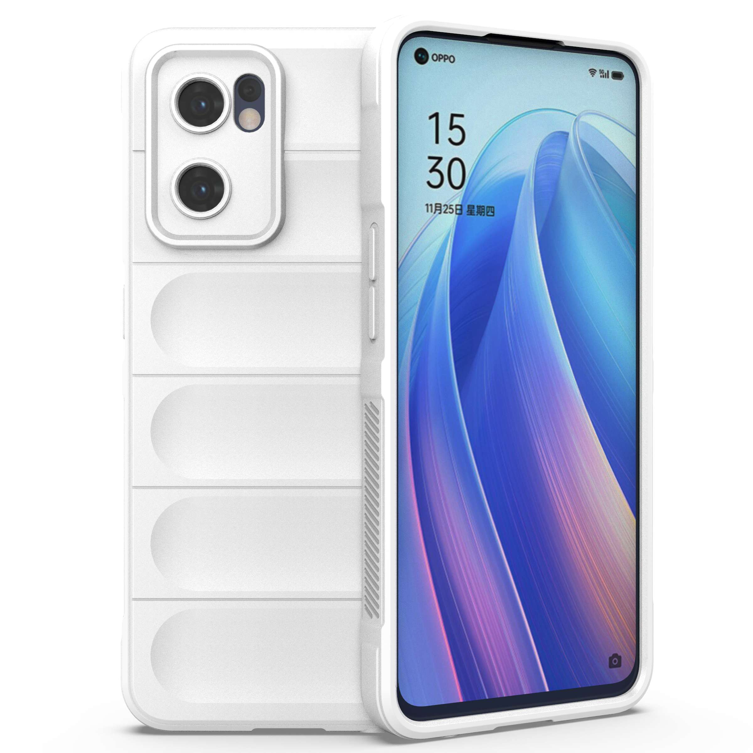 

Soft Tpu-rückdecke Für Oppo Reno7 5G (global) Gut Geschütztes Anti-drop-rugged-telefonfall - Weiß, Oppo Reno7 5G (Global)