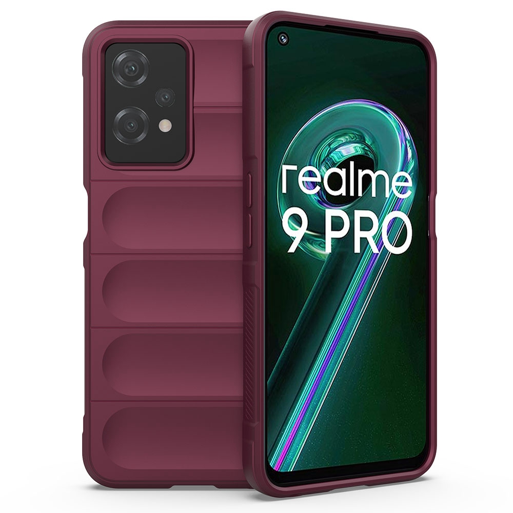 

Soft Tpu-hülle Für Realme 9 Pro 5G Rugged Rückenabdeckung Anti-drop-telefonschutzschutz - Weinrot, Realme 9 Pro 5G