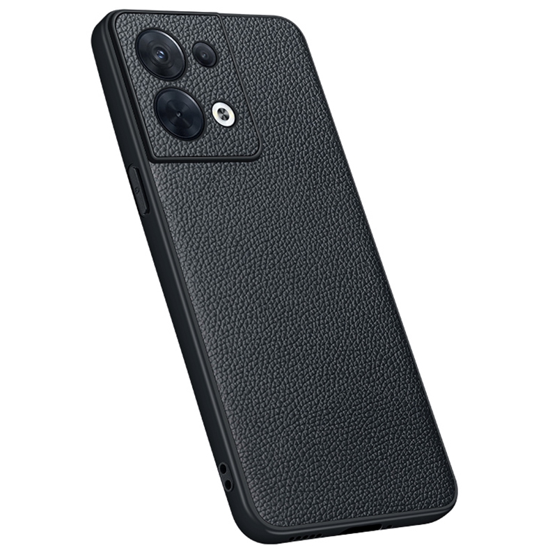 

Litchi Texture Telefon Hülle Für Oppo Reno8 Pro 5G, Echte Kuhlatten -leder -beschichtete TPU -präzise Shell Shell - Schwarz, Oppo Reno8 Pro (China) 5G