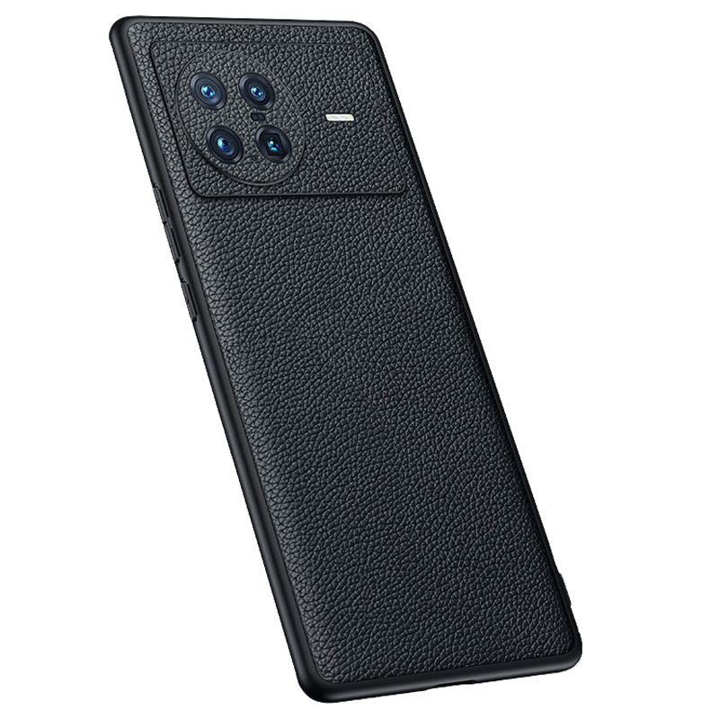 

Litchi Texture Telefon Hülle Für Vivo X Note, Präziser Ausschnitt Echter Kokushahnleder -beschichtete TPU -rückseite - Schwarz, vivo X Note
