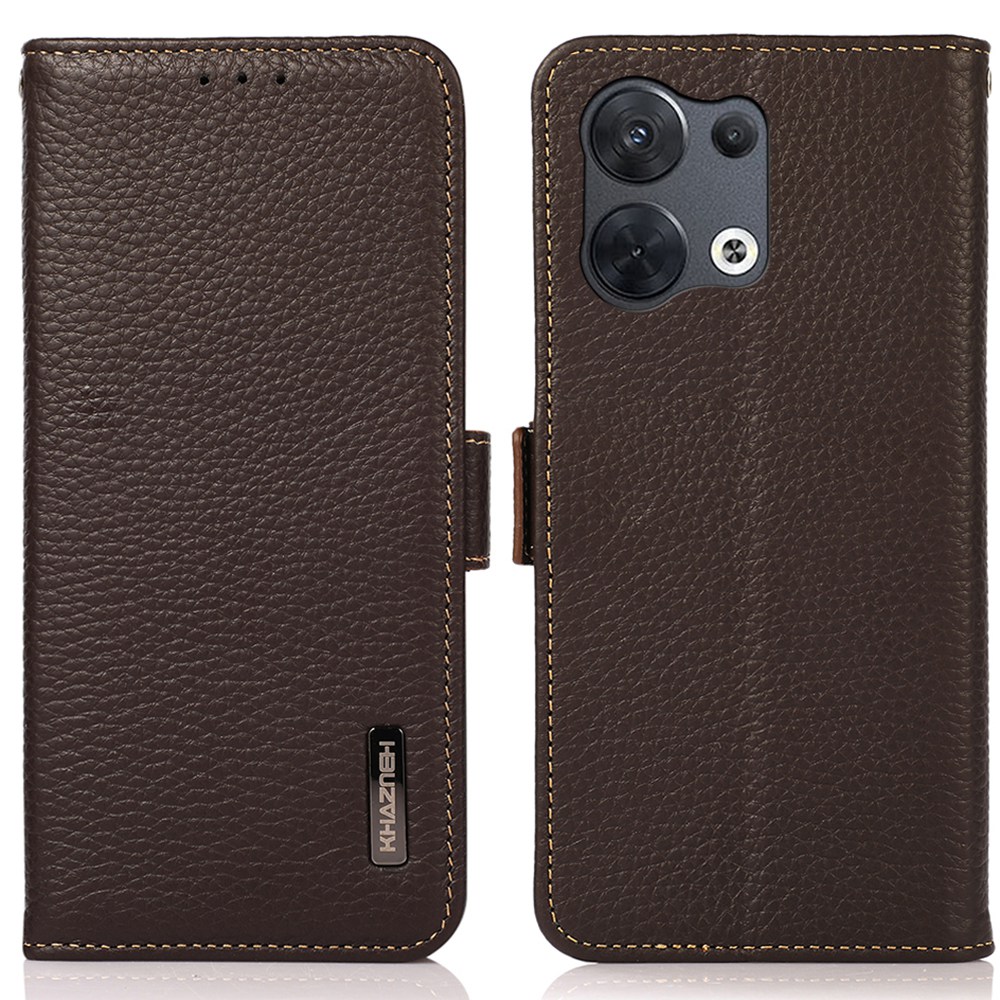 

Khazneh Echtes Leder -telefongehäuse Für Oppo Reno8 5G (globale Version) / Oppo Reno8 5G, Anti-wear-litchi-textur-handyabdeckung Mit Rfid-blockierung Und Brieftaschenstand - Braun, Oppo Reno8 5G (Global Version)