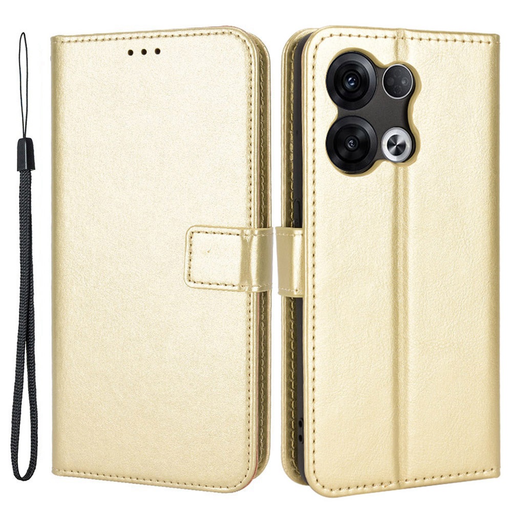 

Für Oppo Reno8 5g / Reno8 5g (globale Version) PU Leder + TPU -hülle Crazy Horse Texture Phone Deckung Mit Brieftaschenstand - Gold, Oppo Reno8 5G (Global Version)