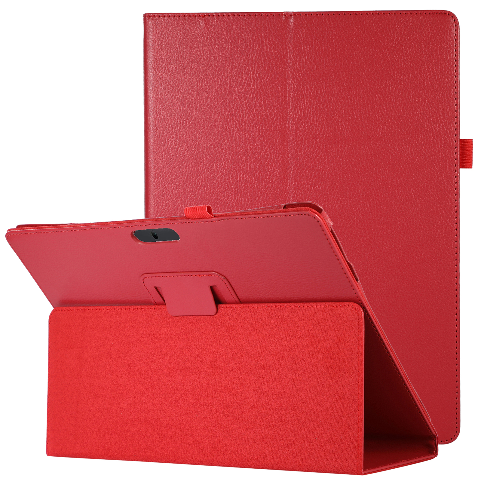 

Gut Geschützte Stoßfeste Litchi Textur PU-Leder-Folio-faltbarer Ständer-Abdeckungsfall Für Microsoft Surface Pro 8 - Rot, Microsoft Surface Pro 8