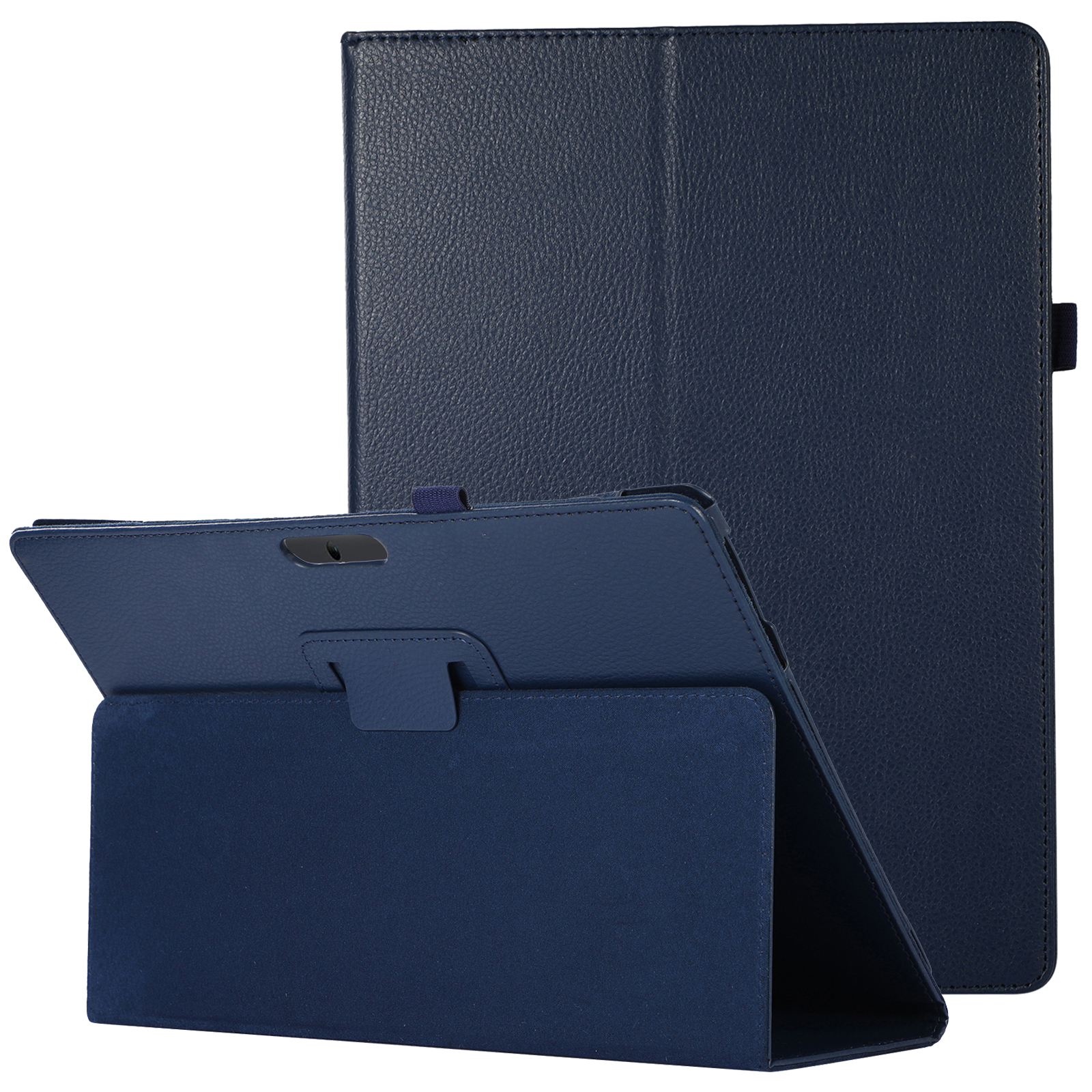 

Gut Geschützte Stoßfeste Litchi Textur PU-Leder-Folio-faltbarer Ständer-Abdeckungsfall Für Microsoft Surface Pro 8 - Dunkelblau, Microsoft Surface Pro 8