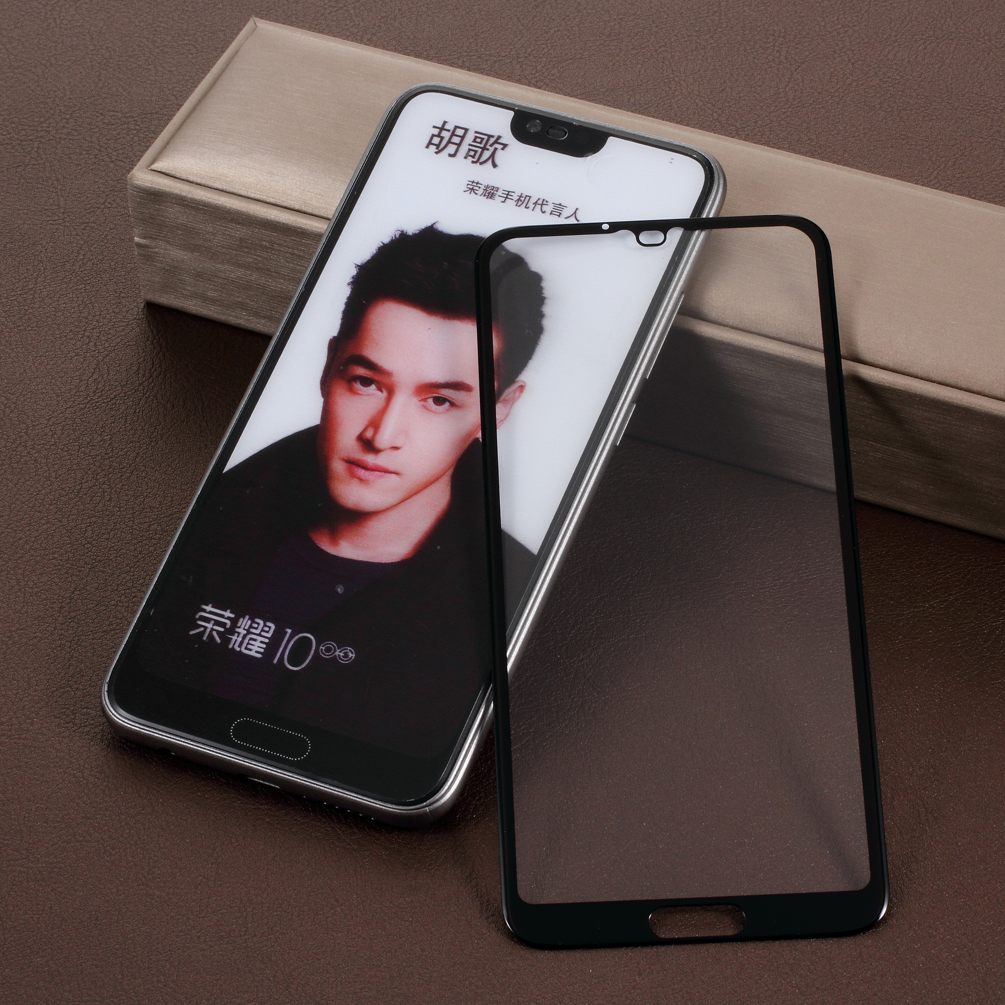 

Полный Размер Закаленного Стекла Экрана Защитная Пленка Для Huawei Honor 10 - Чернить, Huawei Honor 10