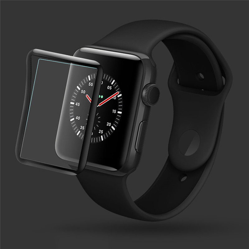 

IMAK 3D Curved Full Cover Tempered Glass Screen Protector Film (Waterproof TPU Soft Edge Version) for Apple Watch Series 3/2/1 42mm, Apple Watch Series 3 42mm