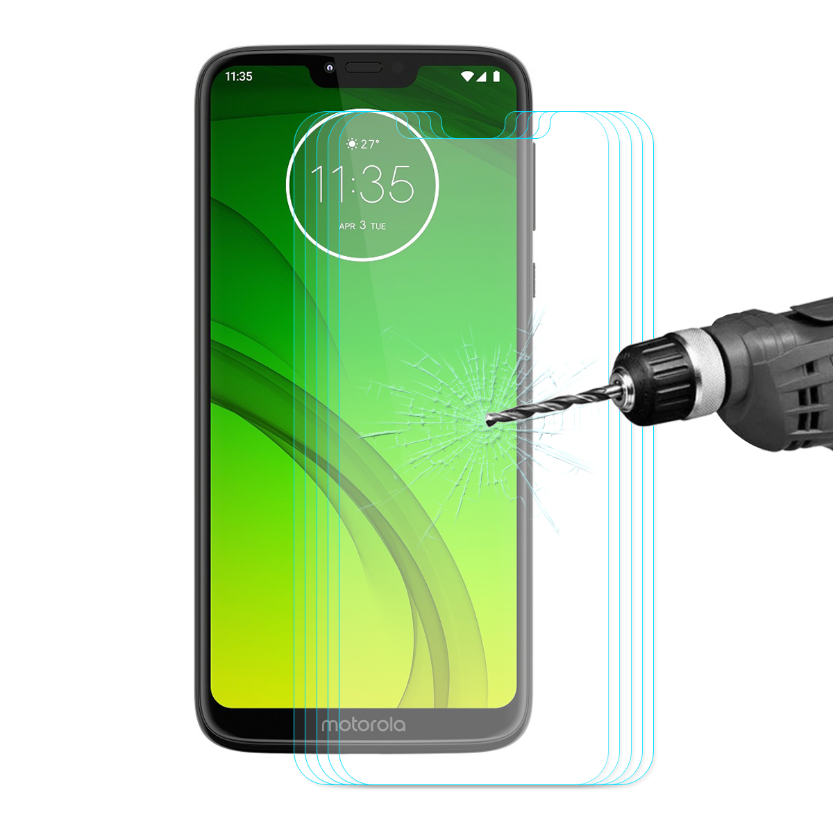 

5PCS HAT PRINCE for Motorola Moto G7 Power 0.26mm 9H 2.5D Tempered Glass Screen Protector Film, Motorola Moto G7 Power