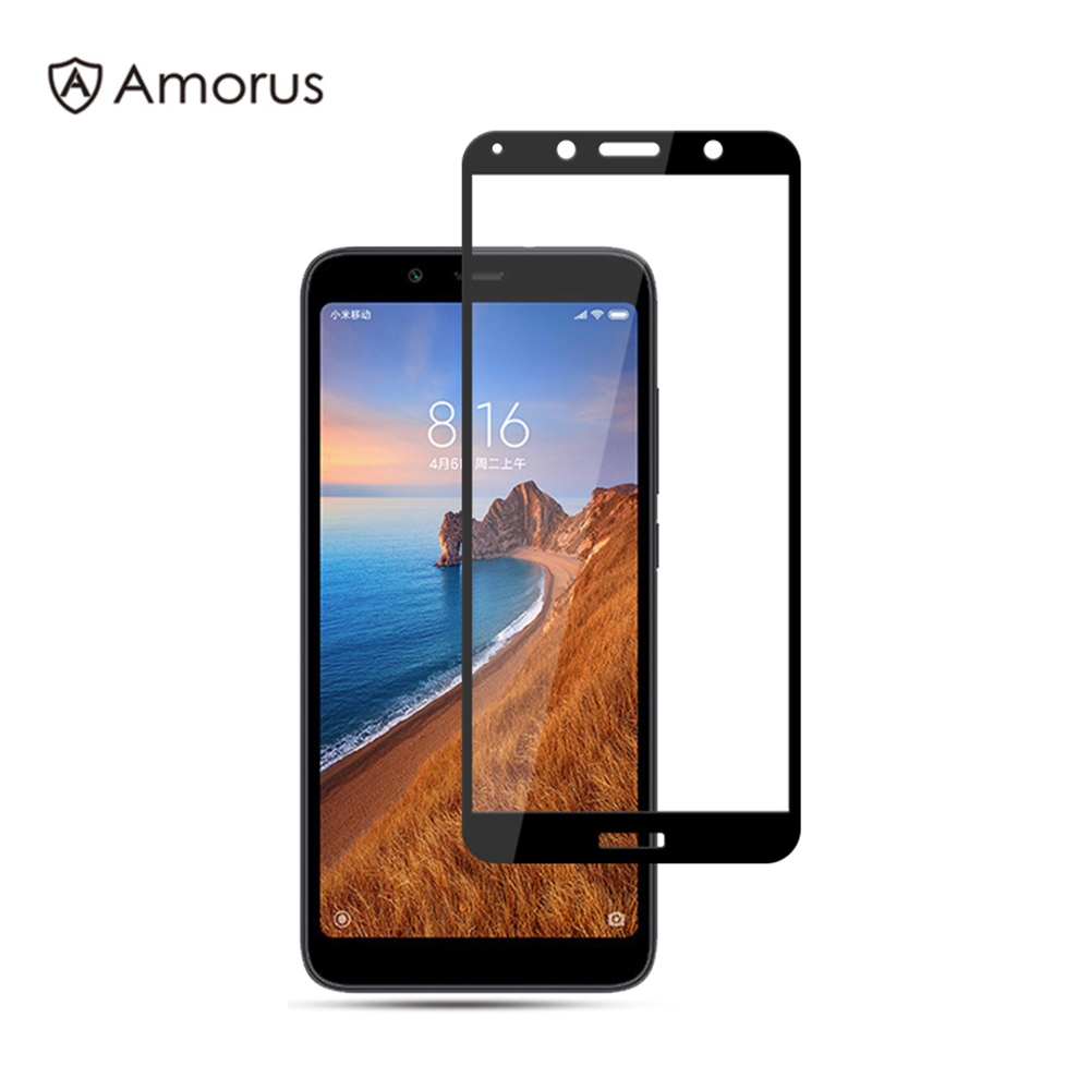 

AMORUS Silk Printing Full Glue Tempered Glass Screen Protector for Xiaomi Redmi 7A, Xiaomi Redmi 9