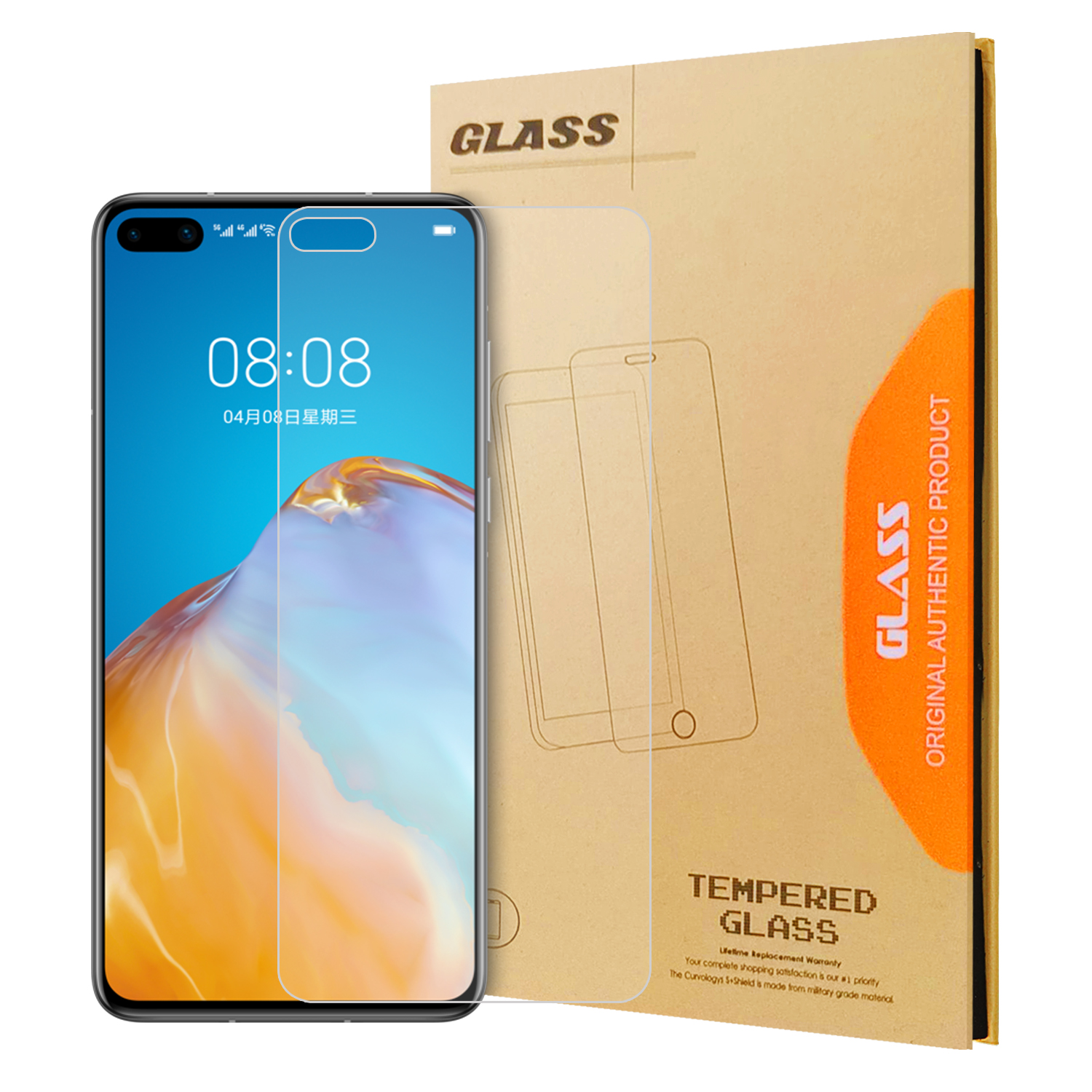 

2.5D 9H Arc Edge Full Screen Tempered Glass Film for Huawei P40, Huawei P40