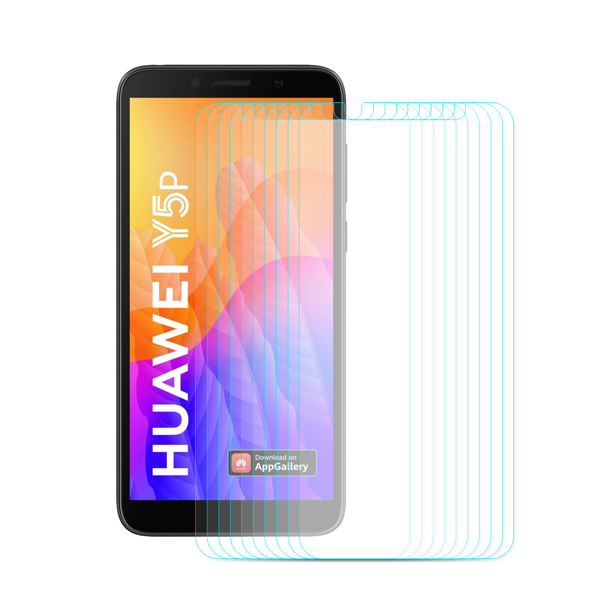 

ENKAY 10Pcs/Set for Huawei Y5p 0.26mm 9H 2.5D Arc Edge Tempered Glass Screen Protective Film, Huawei Y5p