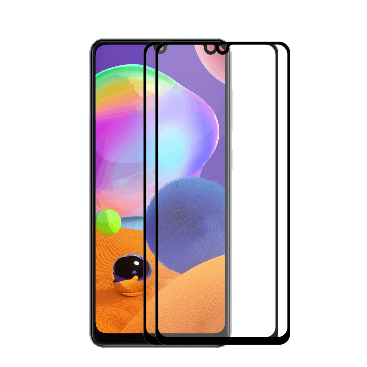 

HAT PRINCE 2Pcs/Set Full Glue Full Size 0.26mm 9H 2.5D Tempered Glass Screen Film for Samsung Galaxy A31, Galaxy A31
