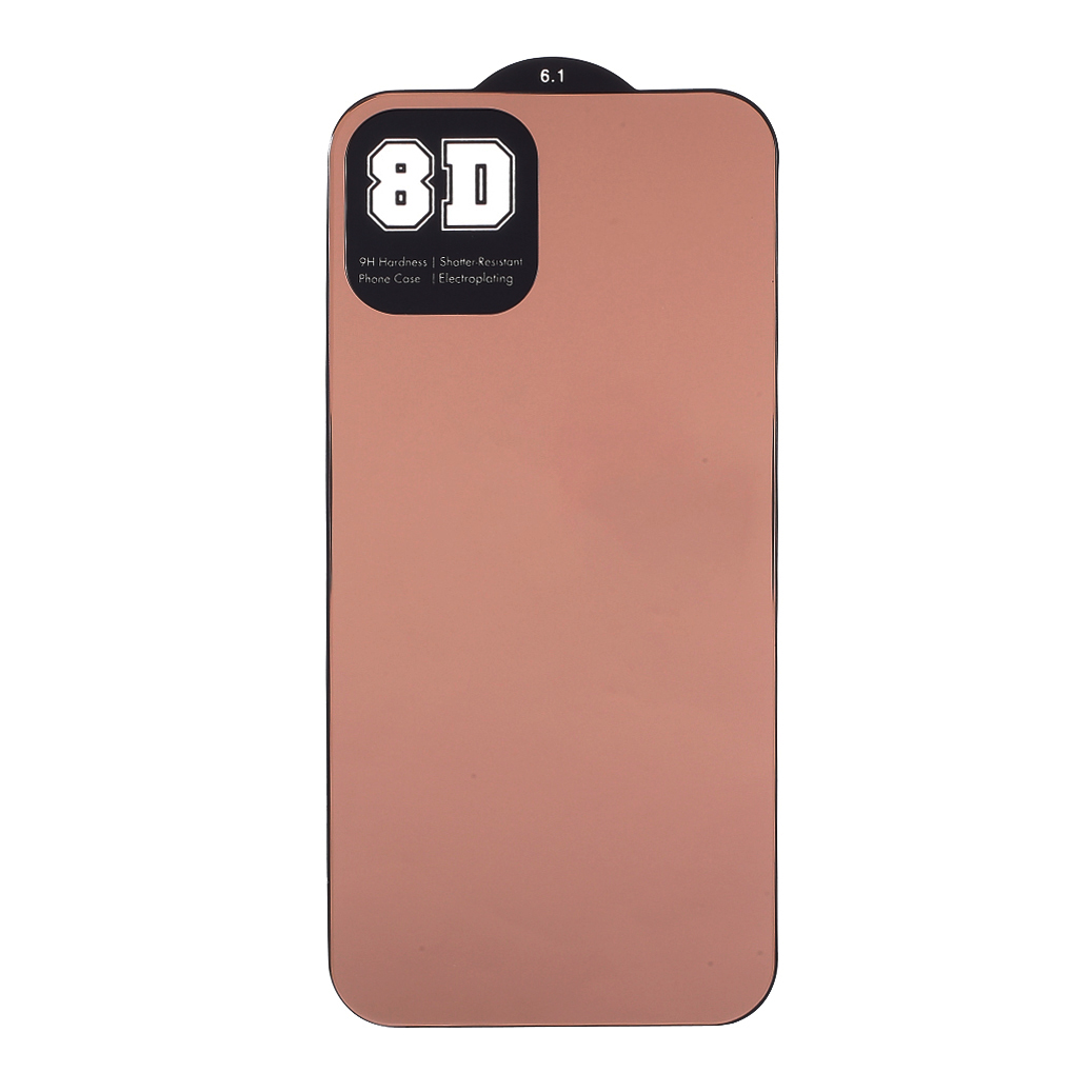 

Color Mirror Arc Edges Tempered Glass Back Cover for iPhone 12/12 Pro - Light Brown, iPhone 12