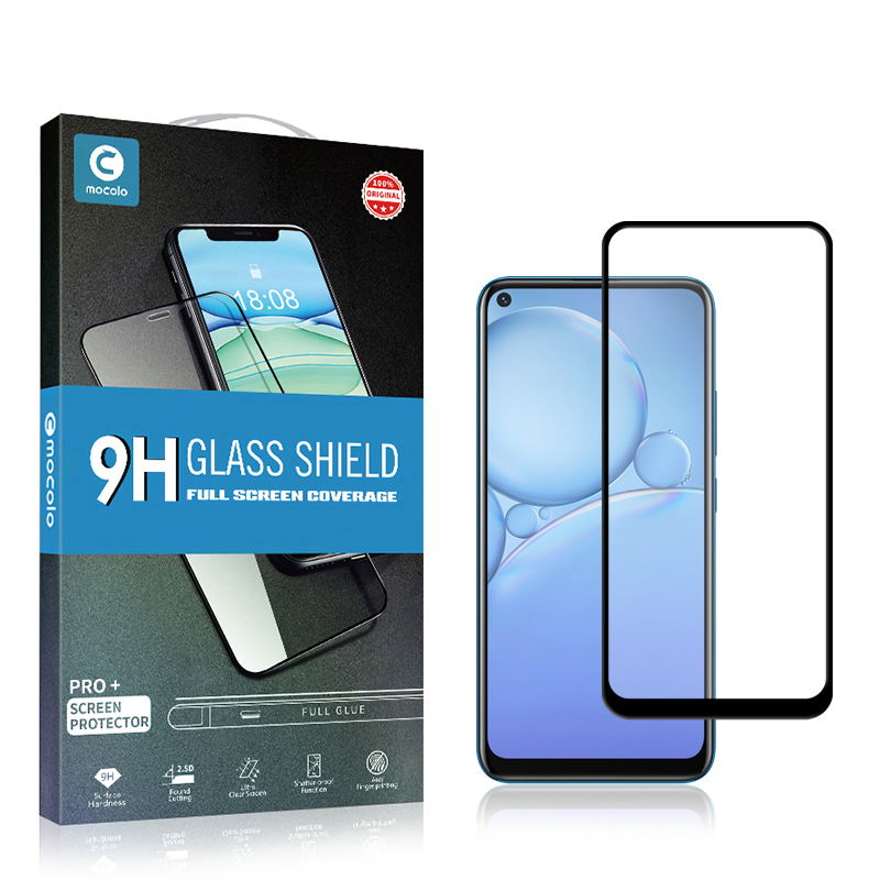 

MOCOLO Full Glue Full Screen HD Clear Silk Printing Anti-explosion Tempered Glass Protector for vivo Y30 Standard - Black, vivo Y30 Standard
