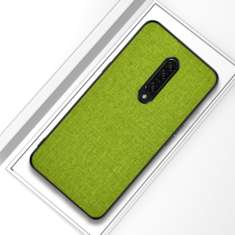

Texture de Tissu PC + TPU Hybrid Cell Telephone Couverture Pour OnePlus 7 Pro - Vert