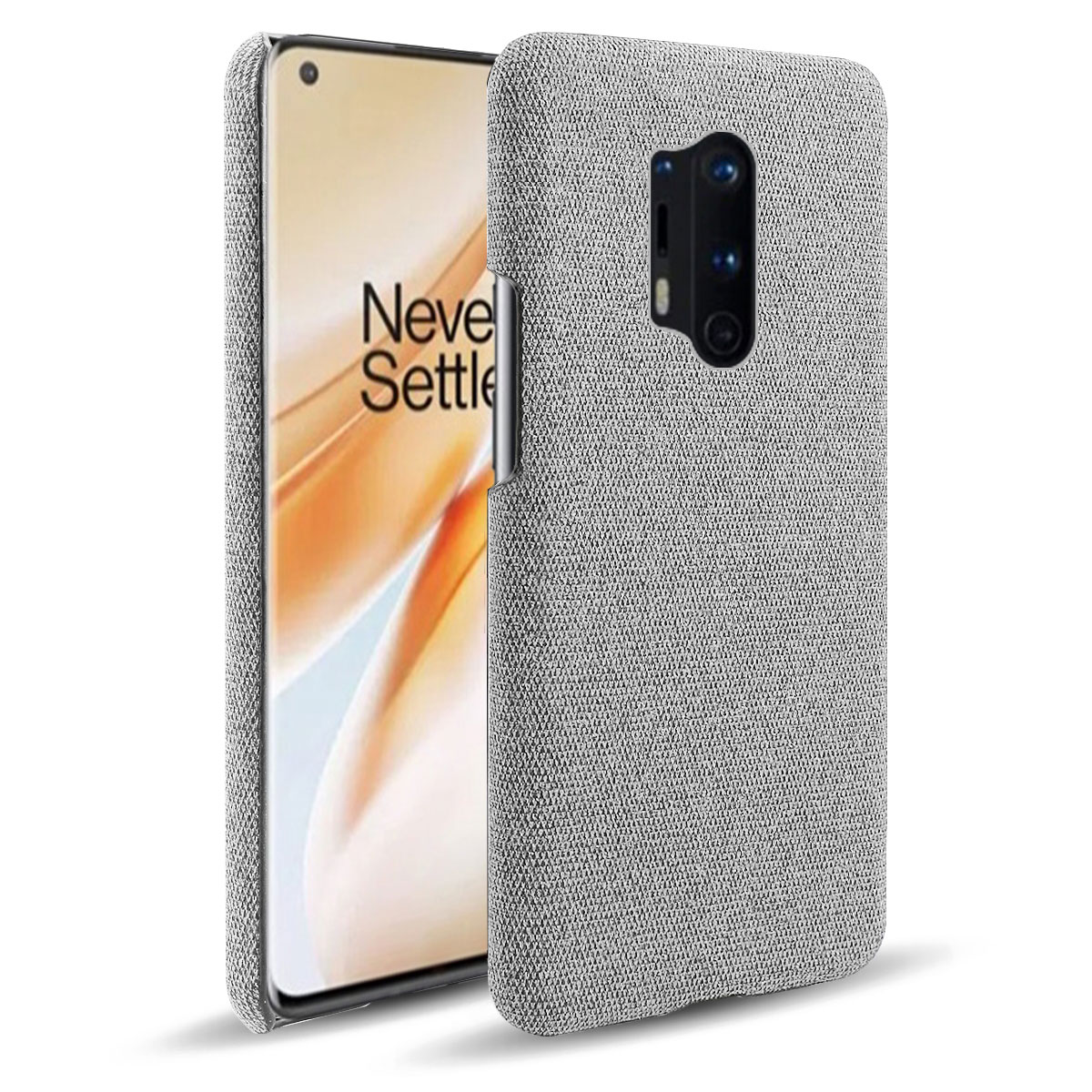

KSQ -stoff Textur Hartschalenkoffer Für OnePlus 8 Pro - Hellgrau, OnePlus 8 Pro