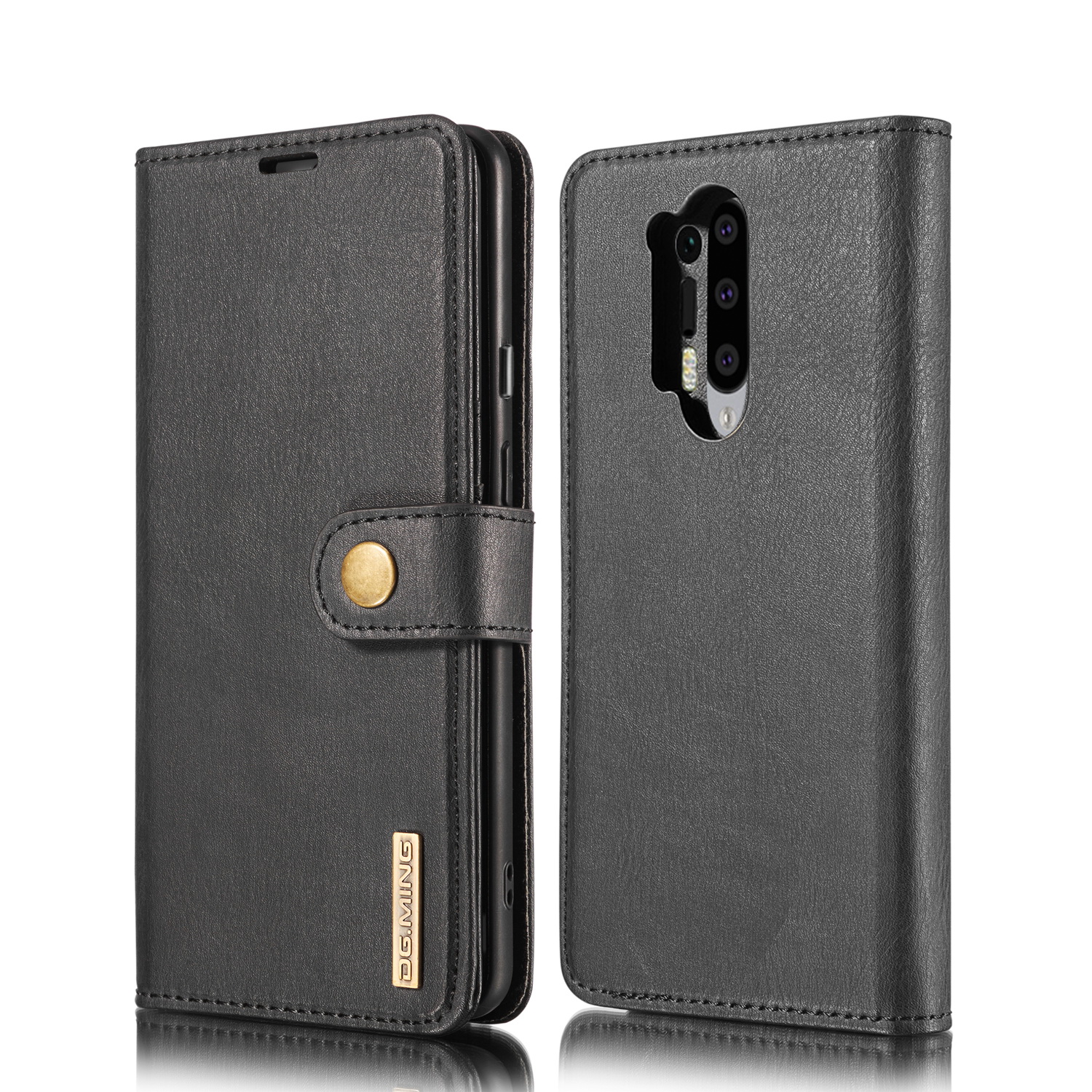 

Dg. Ming-Telefonabdeckung Abnehmbares 2-in-1-Leder-Hallet-Shell + PC-Back-Fall Für OnePlus 8 Pro - Schwarz, OnePlus 8 Pro