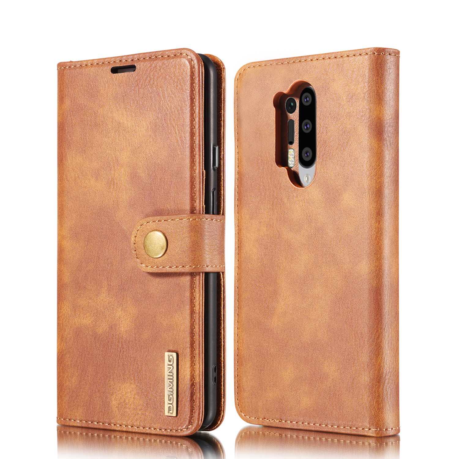 

Dg. Ming-Telefonabdeckung Abnehmbares 2-in-1-Leder-Hallet-Shell + PC-Back-Fall Für OnePlus 8 Pro - Braun, OnePlus 8 Pro