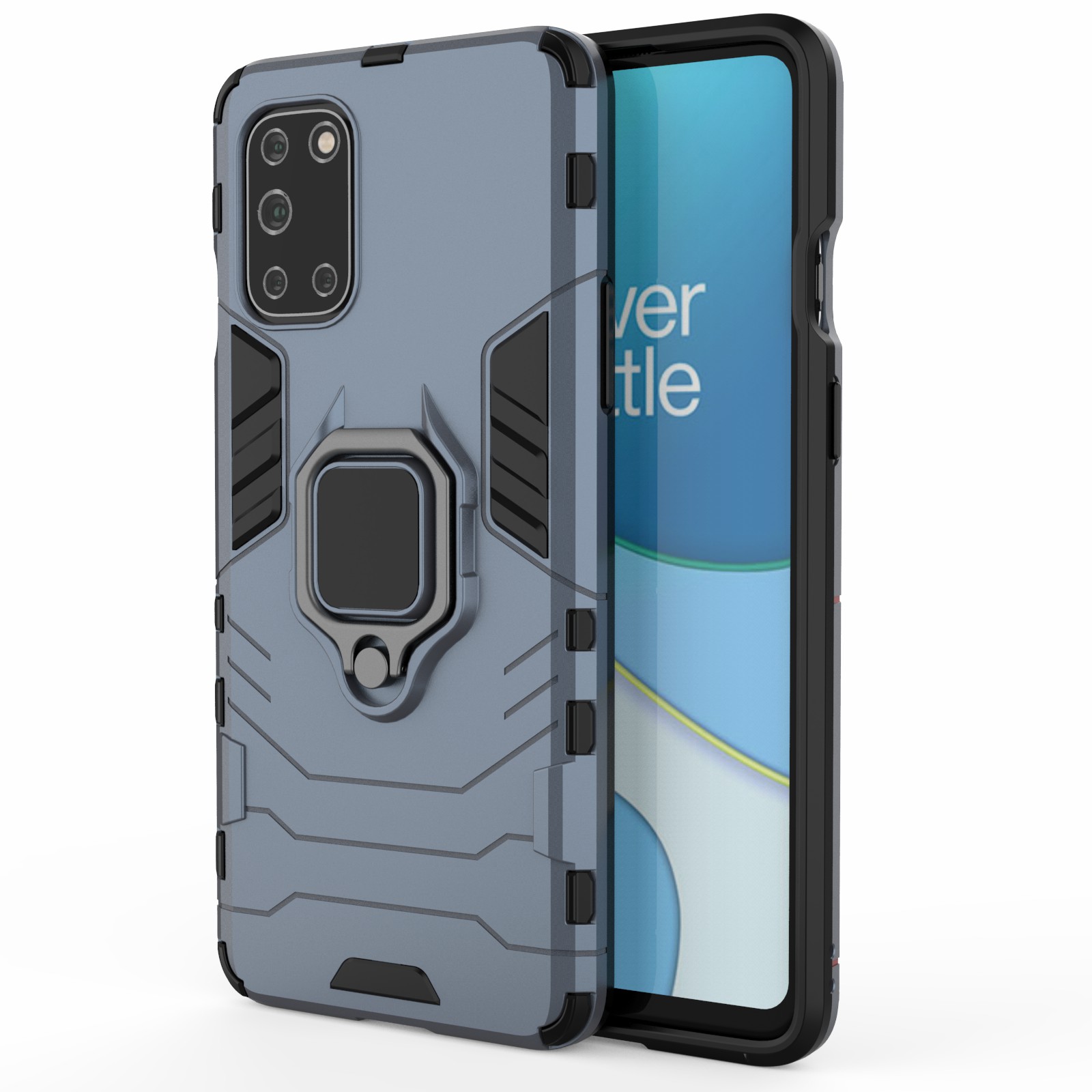 

Finger Ring Holder Kickstand PC + TPU Cell Phone Case for OnePlus 8T - Blue, OnePlus 8T