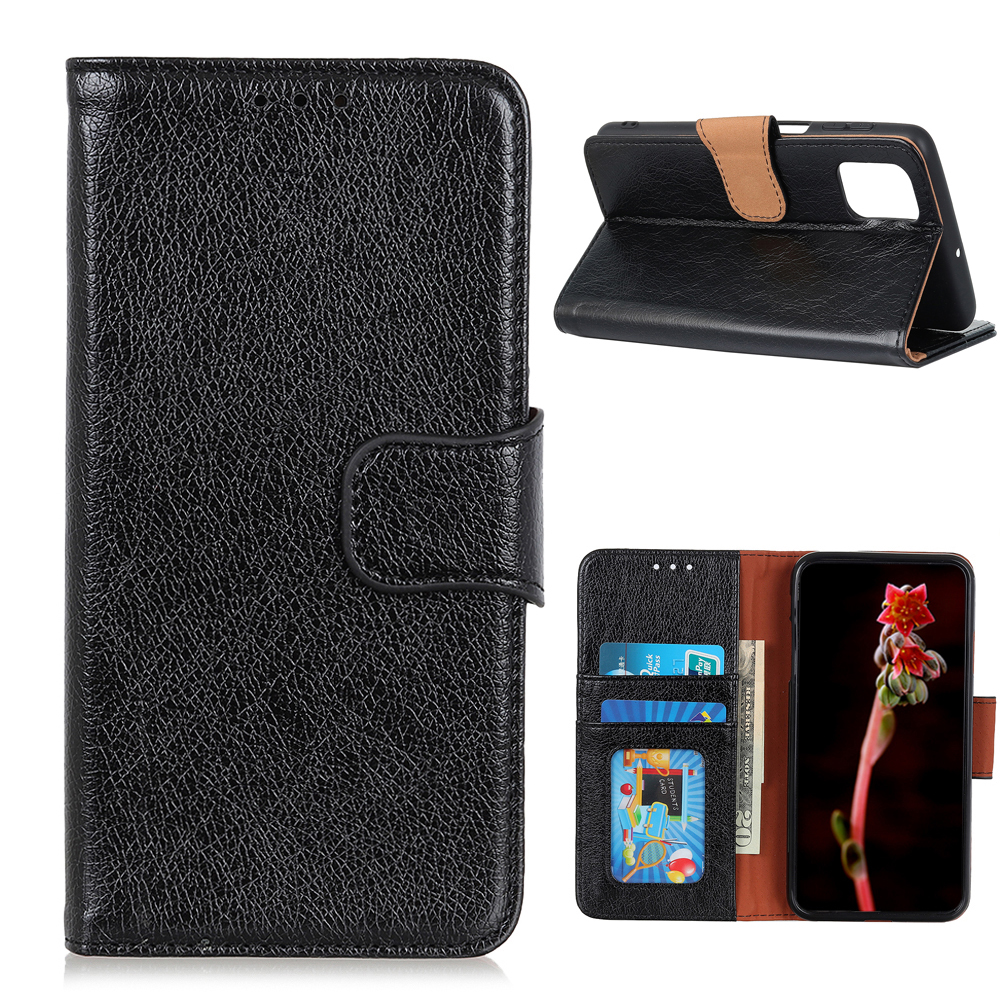 

Nappa Texture Split Leather Case with Wallet for OnePlus 8T - Black, OnePlus 8T