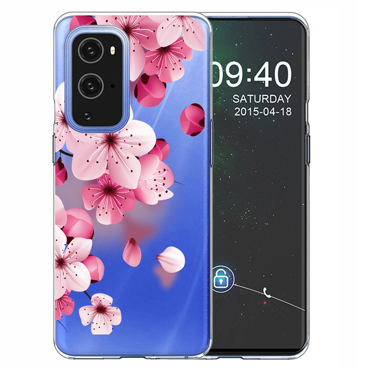 

Hohe Transparente Musterdruck-TPU-Telefonkasten Für OnePlus 9 Pro - Pfirsichblüte, Other Phone Models